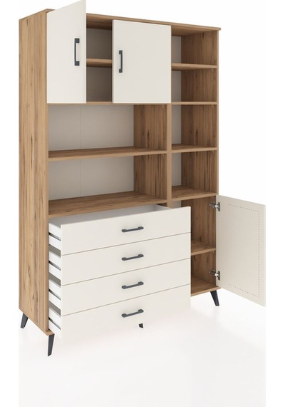 Hyperion Dolap 9 Raflı 4 Çekmeceli 3 Kapaklı 132x44x195 Çam-a... Çam Hyperion Dolap 9 Raflı 4 Çekmeceli 3 Kapaklı 132x44x195 Çam-a... Çam