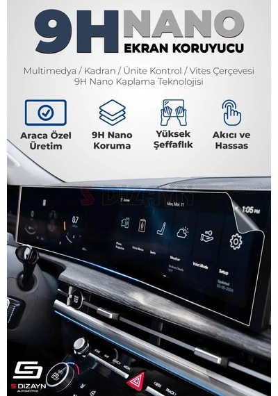 S-dizayn Fiat Doblo Trekking 9h Nano Multimedya Ekran Koruyucu Mat 2022-2023 A+ Kalite