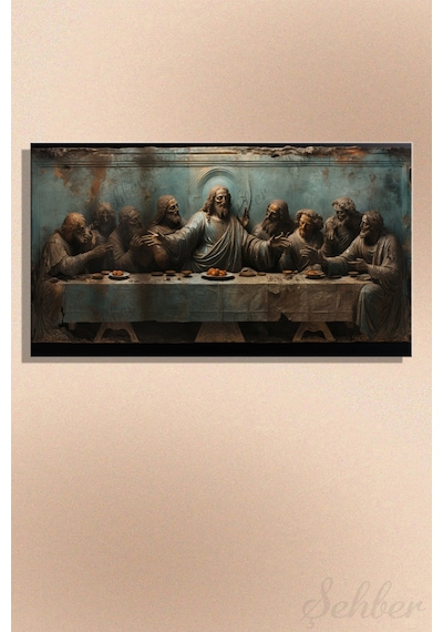 Panoramik Yatay Kanvas Tekli Salon Mutfak Yatak Odası Ofis Leonardo Da Vinci Son Akşam Yemeği