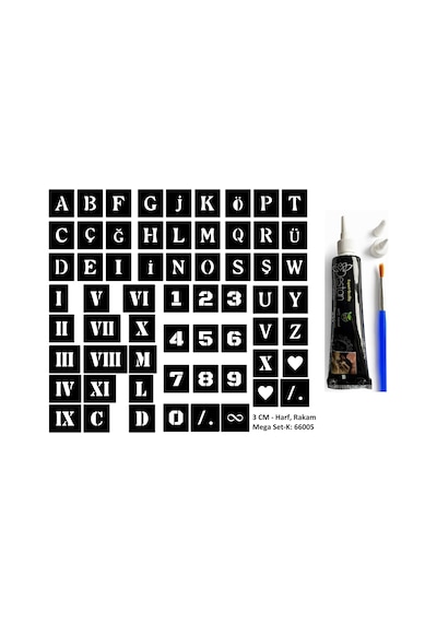 Hint Kınası Ve Şablonla Geçici Dövme Yapma Seti Set 5