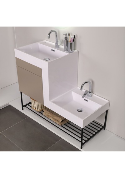 Kobos Up-down 100 Cm Banyo Dolabı Seti Latte Açık Kahverengi Kobos Up-down 100 Cm Banyo Dolabı Seti Latte Açık Kahverengi