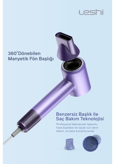 Akıllı-negatif İonizerli Saç Kurutma Makinesi-4 Mod Isı Ayarlı, Dijital Isı Göstergeli, Led Işıklı