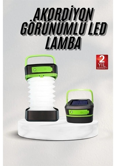 Mey İthalat Katlanabilir Kamp Lambası Akordiyon Lamba Şarjlı 3 Kademeli Solar