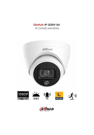 Ipc-hdw1230v-sa-0280b 2mp Starlight Dome Kamera Ip67 Dahili Sesli