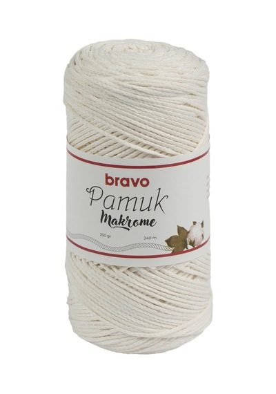 Pamuk Makrome İplik 250 Gr 240 Metre Koton Renk Kodu: 305 Kemik