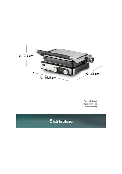 Homend Grilliant 1340H 4 Dilim Kapasiteli Inox Gövde Döküm Plakalı Tost ve Izgara Makinesi