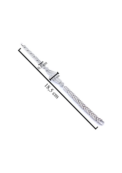 Ferizz 316l Çelik Zirkon Taşlı Kadın Bileklik Blk-1033 Gümüş