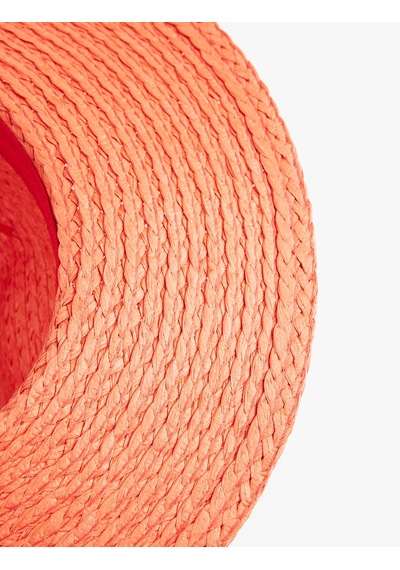 Koton Bant Detaylı Hasır Şapka Turuncu 6sak40096aa