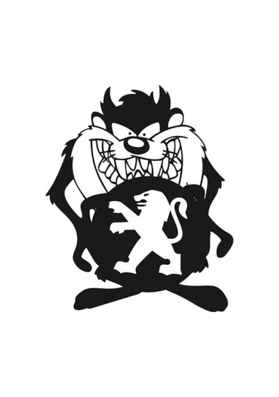2 Adet Peugeot Taz Komik Araba Sticker Yapıştırma