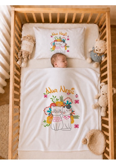 Pia Baby Kız Bebek Hastane Çıkışı 5 Parça Tulum Seti %100 Pamuk İsme Özel Organik Baskılı 2085tyb3x Ekru