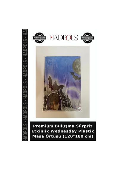 Premium Buluşma Sürpriz Etkinlik Wednesday Plastik Masa Örtüsü 120 180 Cm Çok Renkli