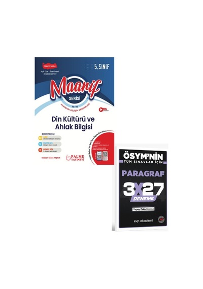 Palme 2027 5. Sınıf Din Kültürü Ve Ahlak Bilgisi Maarif Serisi Haftalık Deneme+ Evp Akademi Paragraf