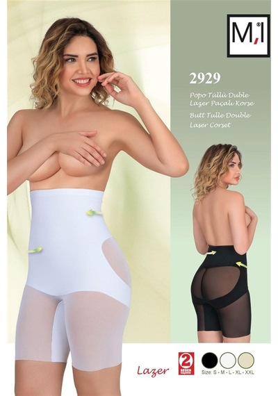 Lohusasepeti 2929 Lazer Paçalı Tüllü Double Lohusa Korse 001