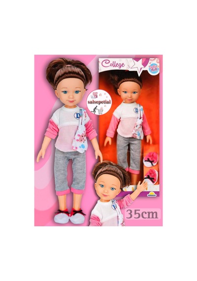 Büyük Boy Et Bebek 35cm Mina Kolej Bebek Gerçekçi Aksesuarlı Model Bebek 35cm
