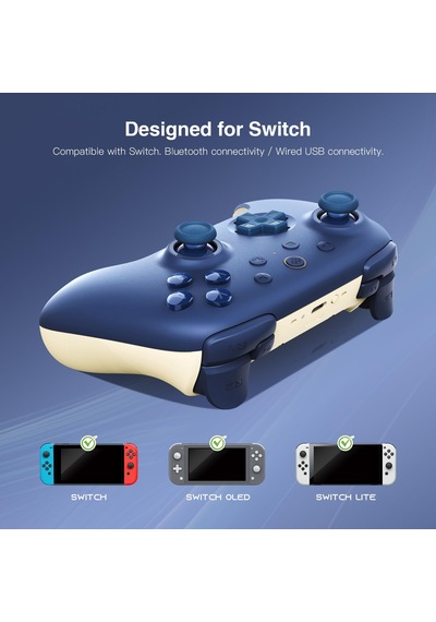 8bitdo Ultimate 2c Bluetooth Controller For Switch 2, Switch/oled/lite, Hall Effect Joysticks, Non-linear Digital Triggers, Remappable L4/r4 Bumpers, 6-axis Motion, Rumble Vibration Darkblue