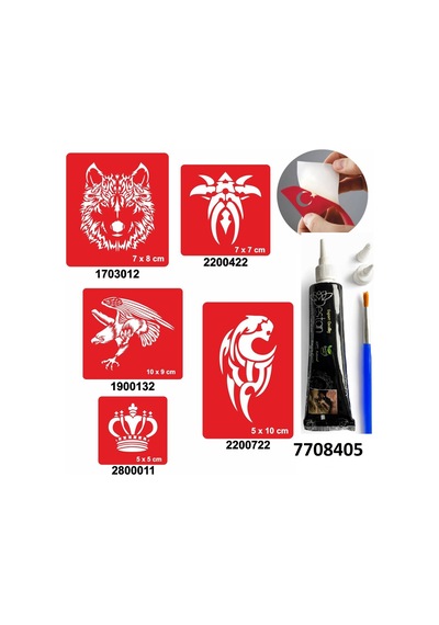 Hint Kınası Ve Şablonla Geçici Dövme Yapma Seti Set 43