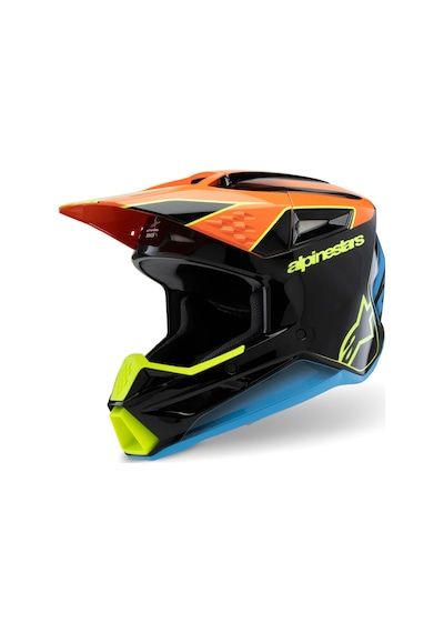 Alpinestars Sm3 Youth Fray Off-Road Çocuk Genç Motosiklet Kaskı Siyah Mavi Oranj
