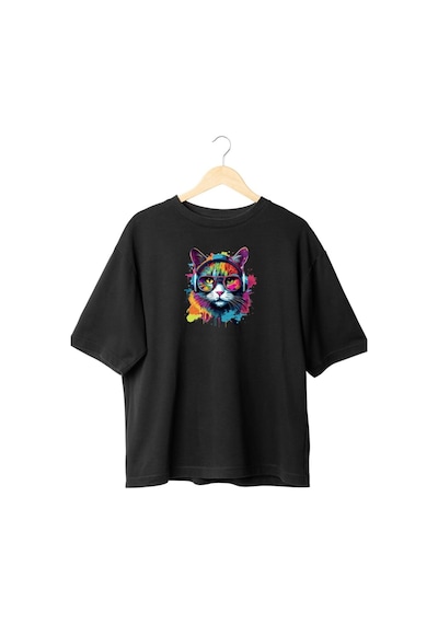 Panda Baskı Tekstil Clubber Oversize Siyah