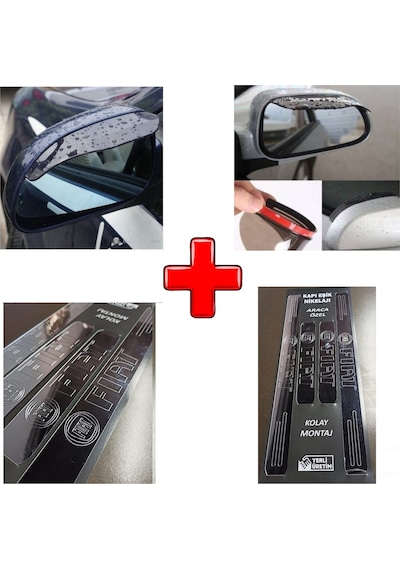 Fiat Egea Uyumlu Kapı Eşiği Ve Ayna Yağmur Koruyucu (554236849)