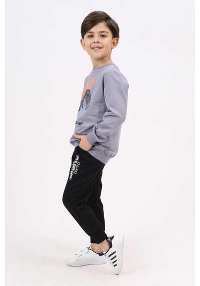 Toontoy Kids Toontoy Erkek Çocuk Baskılı Eşofman Takım Saks Mavisi