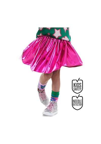 Denokids Kız Çocuk Metalik Parlak Koyu Pembe Etek 5-10 Yaş