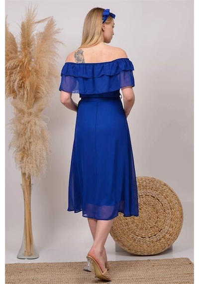 Dip Moda Kadın Kuşaklı Şifon Hamile Elbisesi Dphml8060 Saks