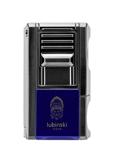 Lubinski Yeni Seri Dahili V-cutter Delicili Ve İğneli Puro Çakmağı Mavi Lb-137