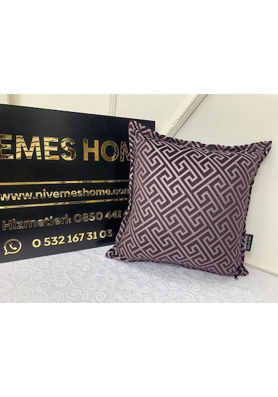 Nivemeshome Monet Zigzag Kırlent Kılıfı Mürdüm 45 X 45 Mürdüm