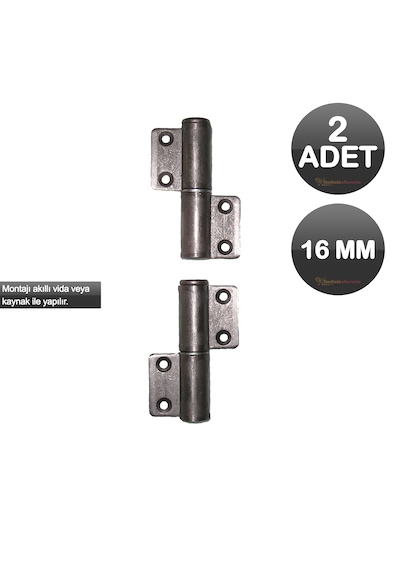 2 Adet 16mm Yaprak Mil Demir Kapı Menteşesi 16 Mm