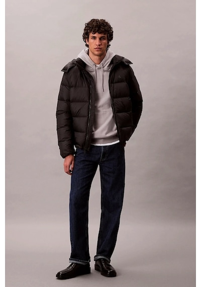 Calvin Klein Jeans Uzun Kollu Çıkarılabilir Kapüşonlu Şişme Erkek Mont Lv04rc518g-ub1 Siyah