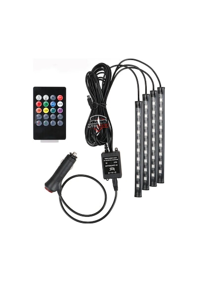 Araç İçi Aydınlatma Kumandalı 12 Led Ayak Altı Led 7 Renk Rgb Pro