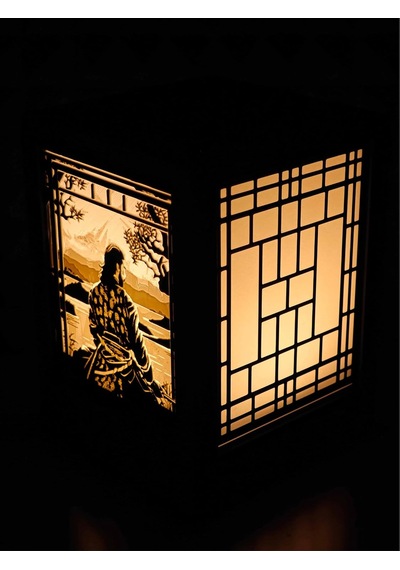 Serie Lumina Shoji Masa Ve Gece Lambası - Samuray Figürlü Klasik Zen Kafes Japon Feneri Sıcak Led Ambiyans Iş Diğer