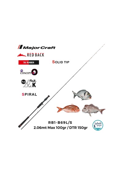 Major Craft Red Back 1g Rb1-b69l/s Solid 2.06mt Max 100/150gr S2p Tetikli Tai Rubber Kamış Standart