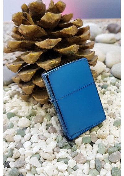 Zippo Çakmak Parlak Sapphire Benzin Taş Hediyelik Set Du10-20446