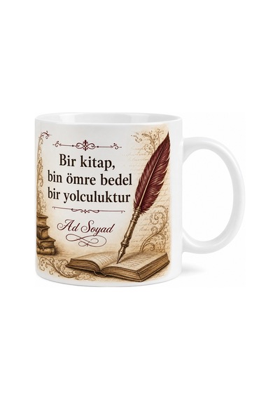 Klasik Edebiyat Kitap Okur Hediye Kupa Dünya Klasikleri Tüy Kalem Edebiyat Tarihçisi Bardak Beyaz / Çok Renkli