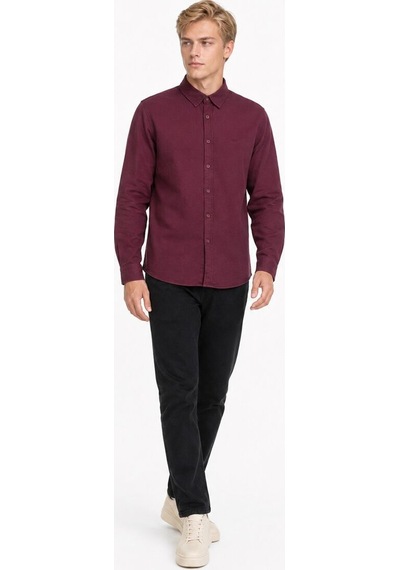 Loft Regular Fit Erkek Gömlek U.kol Lf2037219 Q1.v1 Bordo