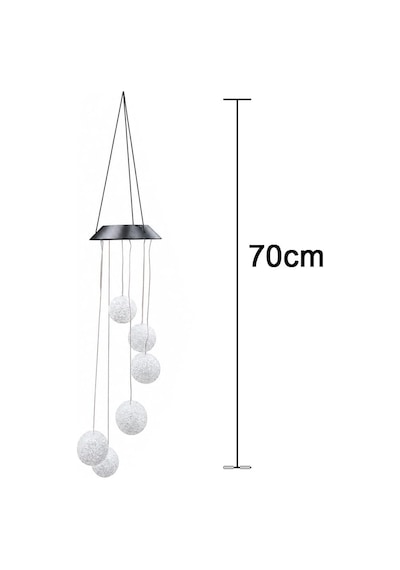 Coverzone Solar Garden Lights Hanging Eva Ball Güneş Enerjili Asılabilir Bahçe Aydınlatma Ip44 Dış Mekan Dekorati Çok Renkli