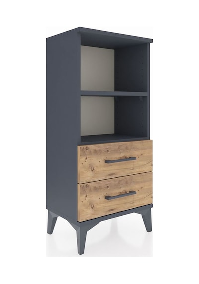 Arges Komodin 2 Raflı 2 Çekmeceli 44x30x96 Antrasit-çam Antrasit
