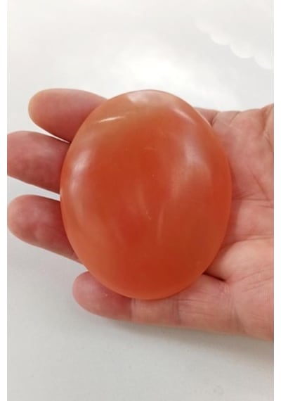 Turuncu Selenit Masaj Terapi Taşı - Oval
