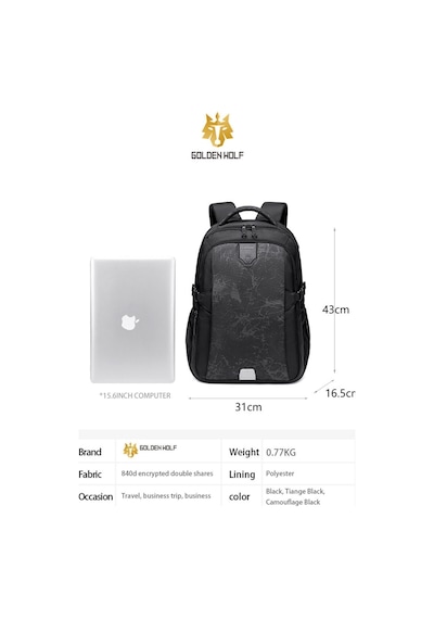Golden Wolf Gb00433 Siyah Sırt Çantası Diğer