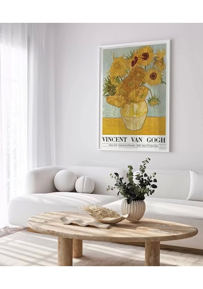 Çerçevesiz Poster Vincent Van Gogh On İki Ayçiçekli Vazo