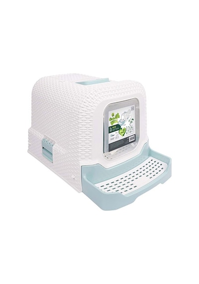 M-pets Eco Rattan Kapalı Kedi Tuvaleti Mavi 69x42x41 Cm 244-53034.01