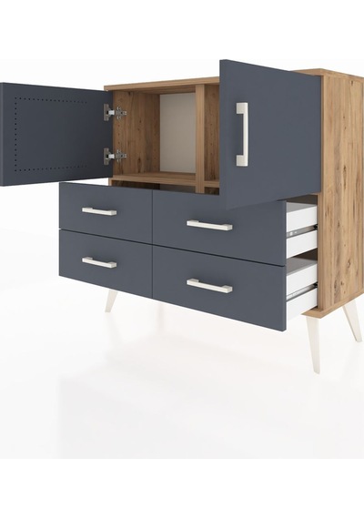 Arges Şifonyer 2 Raflı 4 Çekmeceli 2 Kapaklı 88x30x80 Çam-antrasit Antrasit Arges Şifonyer 2 Raflı 4 Çekmeceli 2 Kapaklı 88x30x80 Çam-antrasit Antrasit