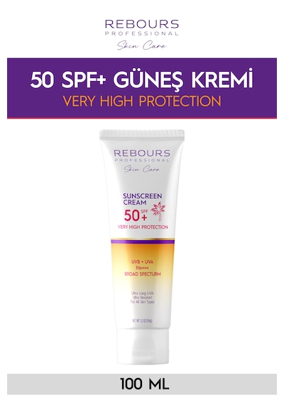 Rebours Professional Güneş Kremi Spf 50 Pa Yüksek Koruma Uva Uvb, Tüm Cilt Tipleri 94g