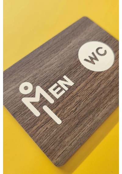 Women-men Wc Yönlendirme Levhası- İkili Set - Ceviz