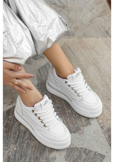 Granes Kadın Beyaz Gizli Topuk Sneaker Beyaz