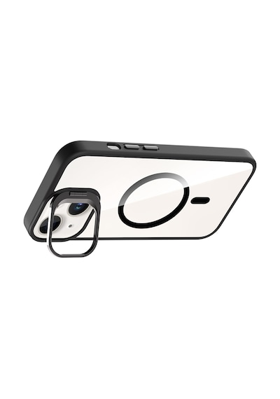 Apple iPhone Uyumlu 13 Kılıf Standlı + Kamera Lens Koruma Setli M-safe Şarj Özellikli Mkst Etro Kapak Derin Mor Derin Mor