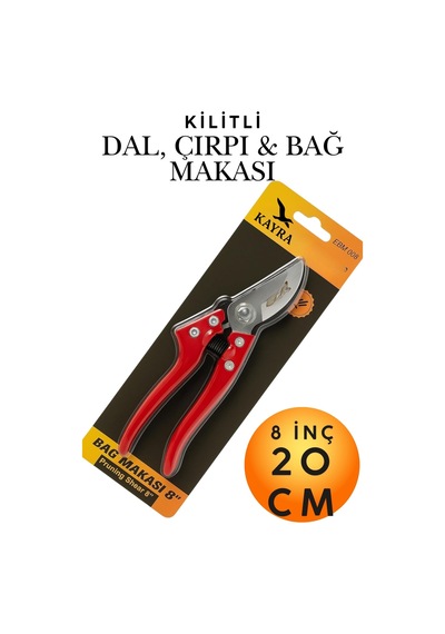 Profesyonel Bağ Makası Kilitli Bağ Ve Bahçe Budama Makası 8 İnç 20 Cm - Keskin Çelik Bıçaklı Ergonomik Dal, Çırpı, Gül, Ağaç Ve Çiçek Budama Makinesi Kesme El Aleti Profesyonel Bağ Makası Kilitli Bağ Ve Bahçe Budama Makası 8 İnç 20 Cm - Keskin Çelik Bıçaklı Ergonomik Dal, Çırpı, Gül, Ağaç Ve Çiçek Budama Makinesi Kesme El Aleti