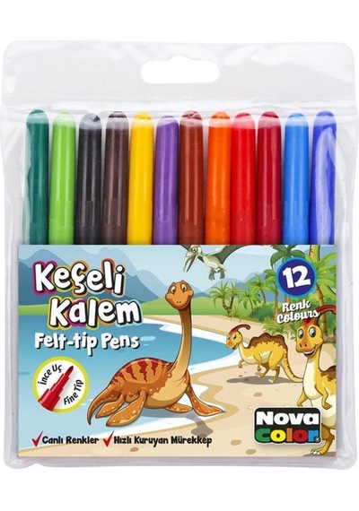 Nova Color Keçeli Kalem 12 Renk Nc-620