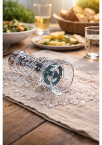Gourmet Crystal Tuz Karabiber Değirmeni 18 Cm Beyaz
